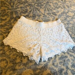Lilly Pulitzer White Lace High Waist Shorts